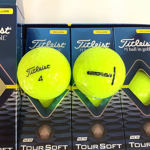 実際に弊社で買取させて頂いた【未使用】Titleist/タイトリスト TOUR SOFT イエロー ゴルフボール 1ダースの画像 1枚目