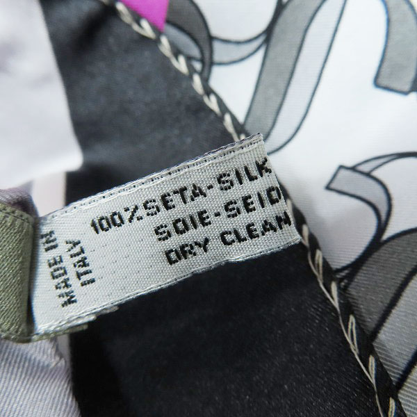 実際に弊社で買取させて頂いたJIMMY CHOO/ジミーチュウ JC総柄 シルクスカーフの画像 3枚目