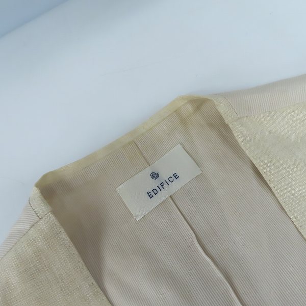 実際に弊社で買取させて頂いたEDIFICE/エディフィス リネン テーラードジャケット/ベスト/46 2点セットの画像 5枚目