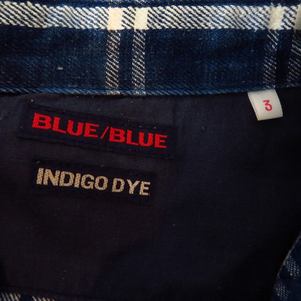 実際に弊社で買取させて頂いたBLUE BLUE/ブルーブルー 製品染め インディゴ ウエスタンシャツ/2/3 2点セットの画像 3枚目