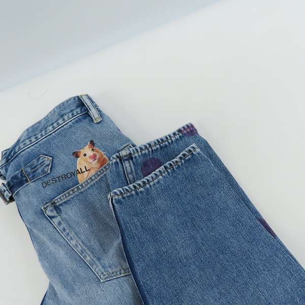 実際に弊社で買取させて頂いたHYSTERICS/ヒステリックス DESTROY ALL MONSTERS 水玉 ジーンズ/デニムパンツ/XSの画像 8枚目