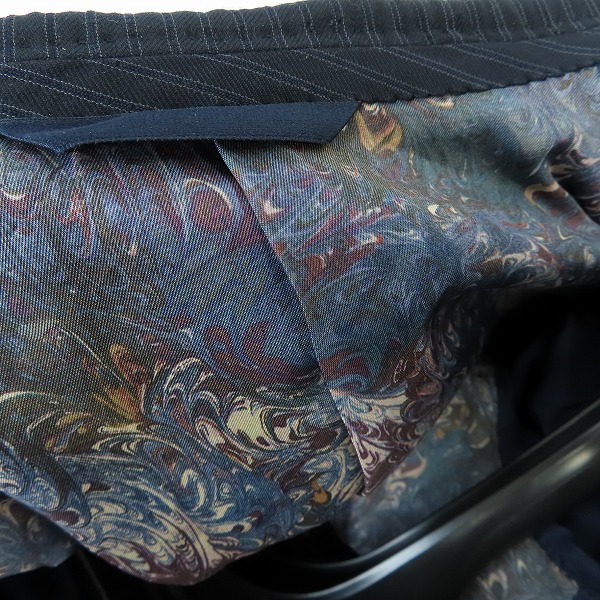 実際に弊社で買取させて頂いたPaul Smith collection/ポールスミスコレクション 裏地総柄 シルク混 ストライプ柄テーラードジャケット Lの画像 5枚目