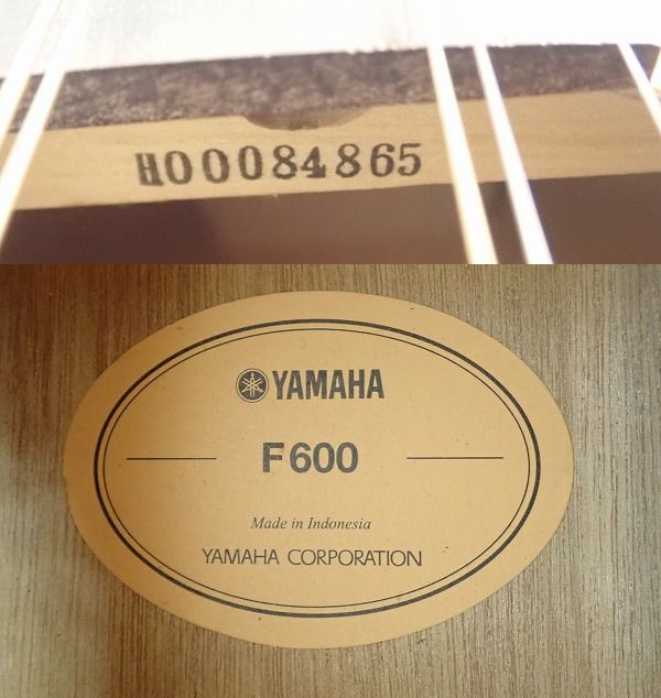 実際に弊社で買取させて頂いた★YAMAHA/ヤマハ F600 アコースティックギター/アコギ ソフトケース付の画像 4枚目