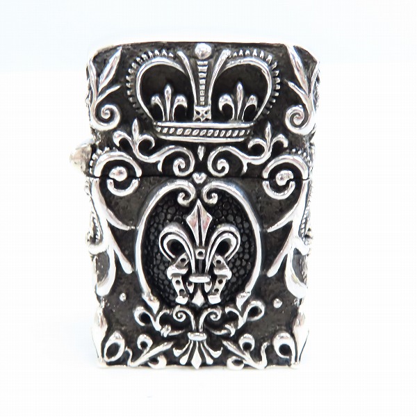 実際に弊社で買取させて頂いた【ギャラ付き】LEATHERS AND TREASURES/レザーズ＆トレジャーズ キングクラウンクレストジッポーライター/ガーネットの画像 2枚目