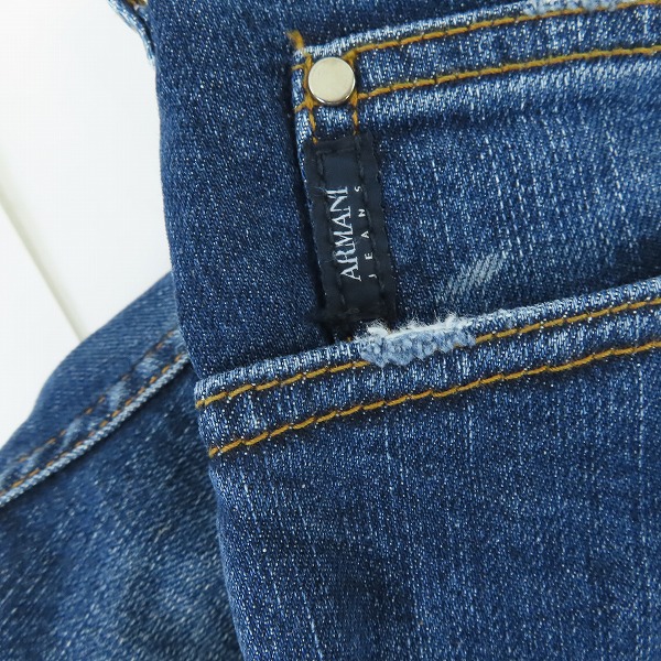 実際に弊社で買取させて頂いたARMANI JEANS/アルマーニジーンズ ウォッシュ加工 デニムパンツ/31の画像 8枚目