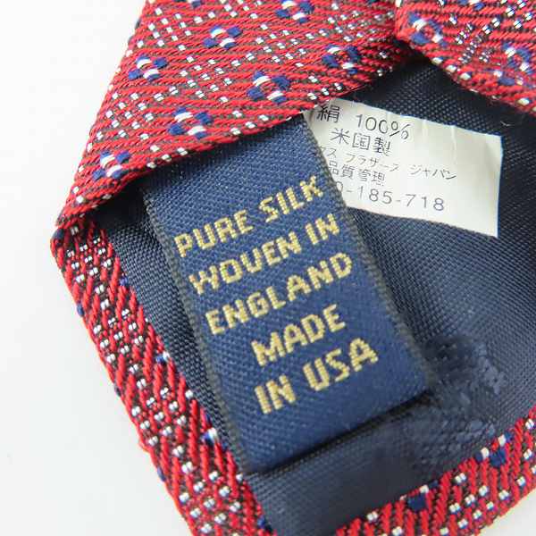 実際に弊社で買取させて頂いたBrooks Brothers/ブルックスブラザーズ シルク生地 ネクタイ アメリカ製 レッドの画像 4枚目