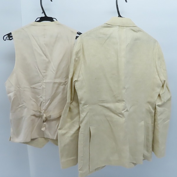 実際に弊社で買取させて頂いたEDIFICE/エディフィス リネン テーラードジャケット/ベスト/46 2点セットの画像 1枚目