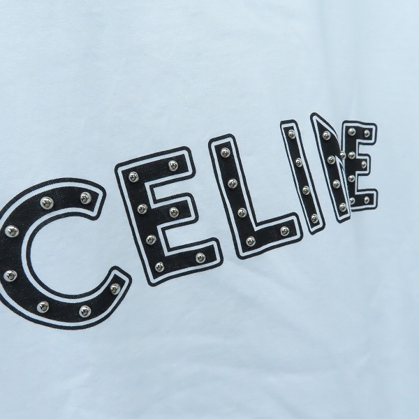 実際に弊社で買取させて頂いたCELINE/セリーヌ ロゴ スタッズ付き プリントルーズTシャツ/Lの画像 5枚目