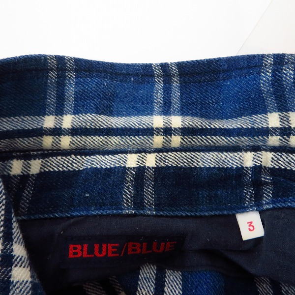 実際に弊社で買取させて頂いたBLUE BLUE/ブルーブルー 製品染め インディゴ ウエスタンシャツ/2/3 2点セットの画像 7枚目