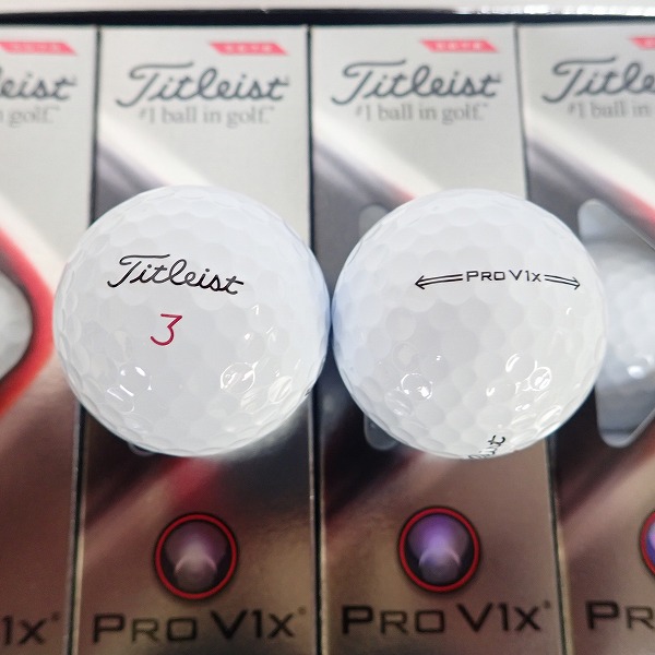 実際に弊社で買取させて頂いた【未使用】Titleist/タイトリスト PRO V1x 2021年モデル ゴルフボール ホワイト 3ダース の画像 1枚目