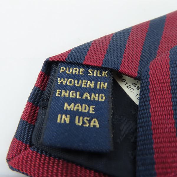 実際に弊社で買取させて頂いたBrooks Brothers/ブルックスブラザーズ シルク生地 ネクタイ アメリカ製 レッド×ネイビーの画像 4枚目