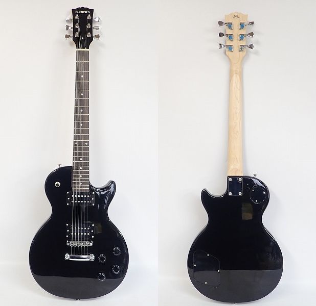 実際に弊社で買取させて頂いた★BUSKER'S/バスカーズ BLF200 BLACK レスポールシェイプ ソフトケース付の画像 1枚目