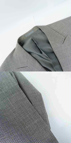 実際に弊社で買取させて頂いたBURBERRY LONDON/バーバリーロンドン スーツ ダブル ウール  グレー系 2P AB7/91の画像 5枚目