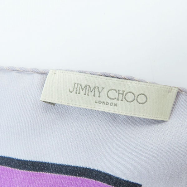 実際に弊社で買取させて頂いたJIMMY CHOO/ジミーチュウ JC総柄 シルクスカーフの画像 1枚目