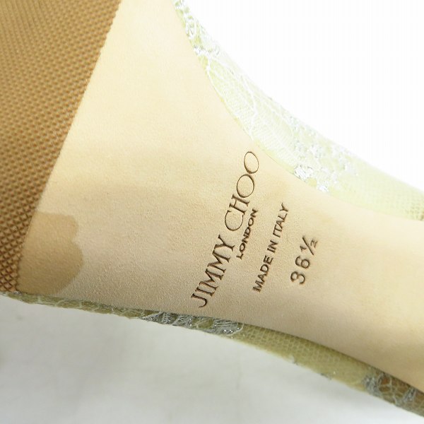 実際に弊社で買取させて頂いたJIMMY CHOO/ジミーチュウ ROMY100 フローラルレース ポインテッド トゥ パンプス/36.5の画像 5枚目