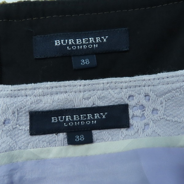 実際に弊社で買取させて頂いたBurberry London/バーバリー ロンドン チェック/フラワー タイトスカート Size：38 2点セットの画像 4枚目