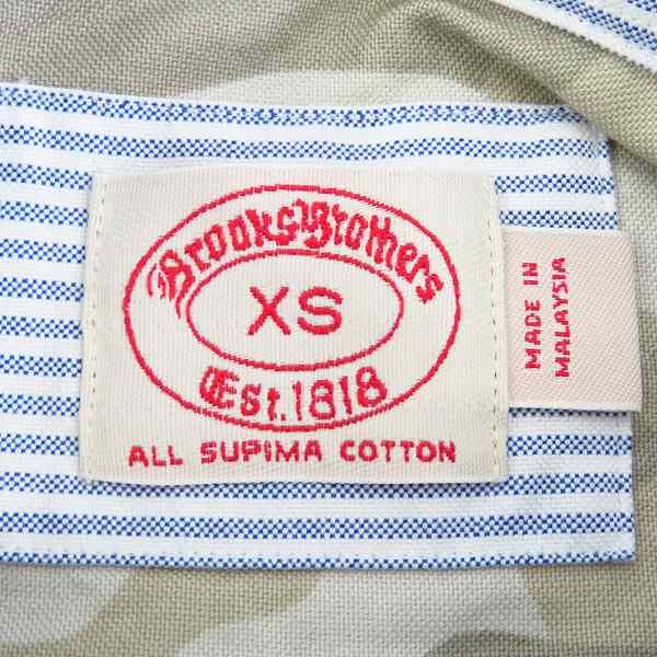 実際に弊社で買取させて頂いたBROOKS BROTHERS/ブルックスブラザーズ カモフラ柄 スーピマコットン 長袖シャツ/XSの画像 2枚目