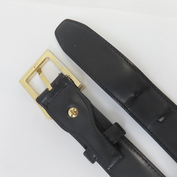 実際に弊社で買取させて頂いたBVLGARI/ブルガリ レザーベルト ブラック× ゴールド金具 の画像 2枚目