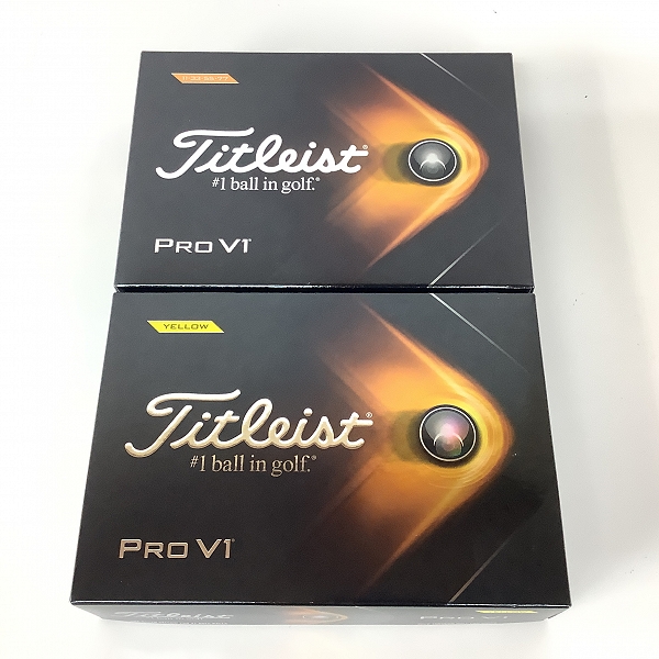 実際に弊社で買取させて頂いた【未使用】Titleist/タイトリスト PRO V1 2021年モデル ホワイト/イエロー ゴルフボール 2ダースの画像 4枚目