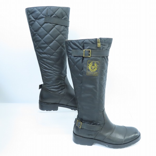 実際に弊社で買取させて頂いたBELSTAFF/ベルスタッフ GLEN VINE HIGH BOOTS/ロングブーツ レザー×ワックスコットン/42の画像 3枚目