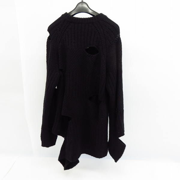 実際に弊社で買取させて頂いたMIHARAYASUHIRO/ミハラヤスヒロ 17AW ブロークンニット トップス ブラック/44の画像 1枚目