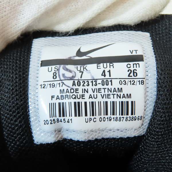 実際に弊社で買取させて頂いた【未使用】NIKE/ナイキ AIR MAX 360 HI KIM JONES エアマックス360 AO2313-001 26.0の画像 5枚目