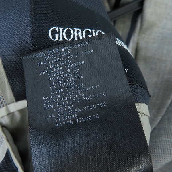 実際に弊社で買取させて頂いたGIORGIO ARMANI/ジョルジオアルマーニ シルク混 テーラードジャケット 50の画像 5枚目