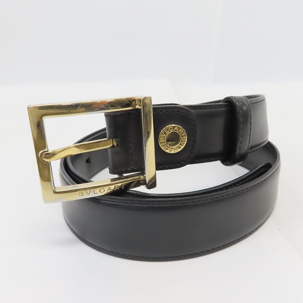 実際に弊社で買取させて頂いたBVLGARI/ブルガリ レザーベルト ブラック× ゴールド金具 