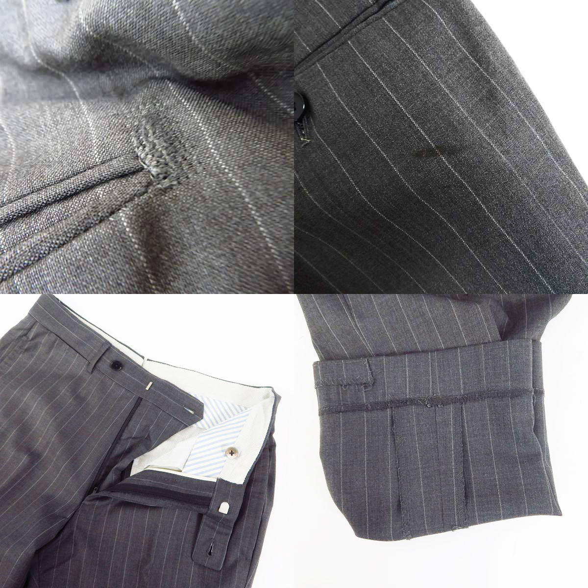 実際に弊社で買取させて頂いたTOMORROWLAND×Ermenegildo Zegna/トゥモローランド×エルメネジルドゼニア ストライプ柄 セットアップ size：44の画像 5枚目