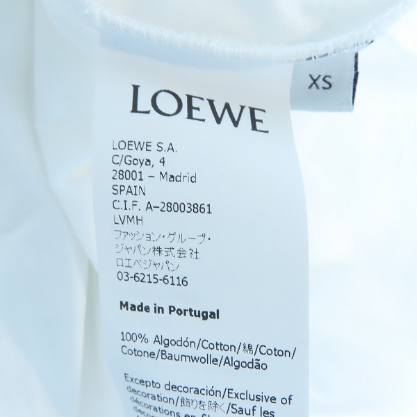 実際に弊社で買取させて頂いたLOEWE/ロエベ 21SS ブルームーンプリント バックロゴ刺繍Tシャツ H664341X65/XSの画像 3枚目