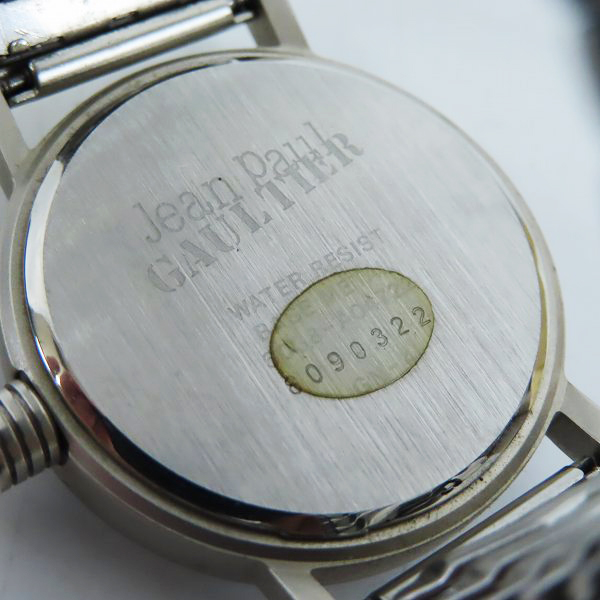 実際に弊社で買取させて頂いたJean Paul GAULTIER/ジャンポールゴルチエ クオーツ腕時計 6038-A04722 GN-4【動作未確認】の画像 3枚目