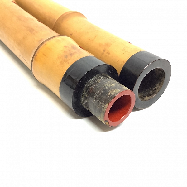 実際に弊社で買取させて頂いた 尺八 在銘 詳細不明 三つ印 琴古流 漆巻き 全長58.5cm 和楽器 の画像 8枚目