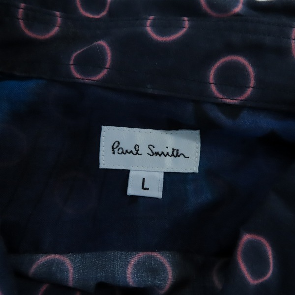 実際に弊社で買取させて頂いたPaul Smith/ポールスミス ドット柄 長袖シャツ ネイビー/Lの画像 2枚目