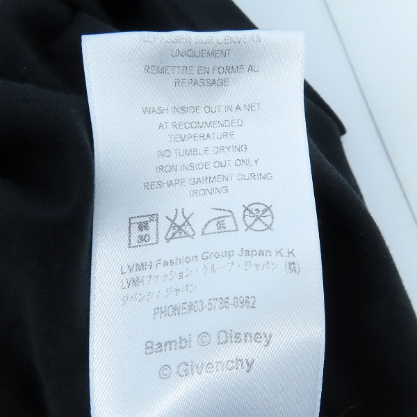 実際に弊社で買取させて頂いた【JPタグ】GIVENCHY × Disney/ジバンシィ × ディズニー 17SS BANBI TEE/バンビTシャツ 17Y 7709 491/XSの画像 4枚目