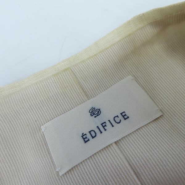 実際に弊社で買取させて頂いたEDIFICE/エディフィス リネン テーラードジャケット/ベスト/46 2点セットの画像 2枚目