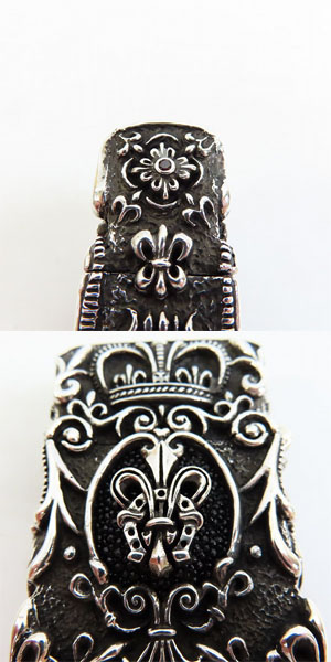 実際に弊社で買取させて頂いた【ギャラ付き】LEATHERS AND TREASURES/レザーズ＆トレジャーズ キングクラウンクレストジッポーライター/ガーネットの画像 5枚目