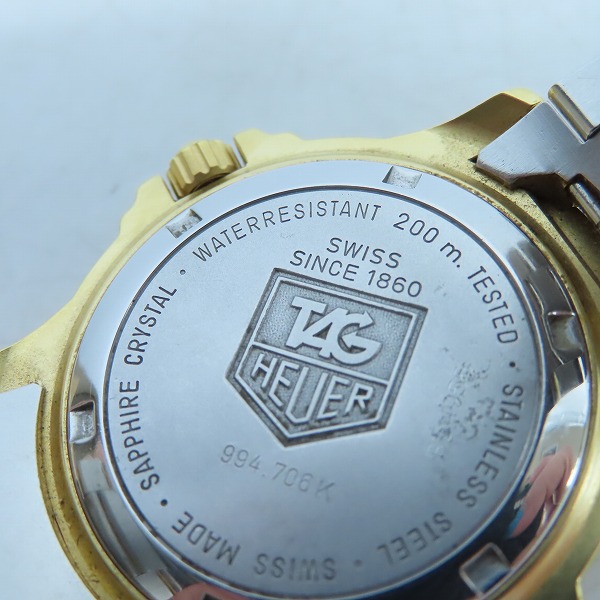 実際に弊社で買取させて頂いたTAG HEUER/タグホイヤー プロフェッショナル クォーツ SS 時計/ウォッチ 994.706Kの画像 3枚目