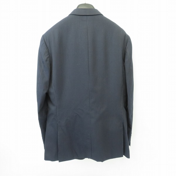 実際に弊社で買取させて頂いたPaul Smith collection/ポールスミスコレクション 裏地総柄 シルク混 ストライプ柄テーラードジャケット Lの画像 1枚目