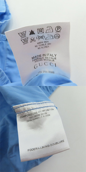 実際に弊社で買取させて頂いたGUCCI/グッチ fitted 半袖 フロントポケットシャツ UP52 2009 00980/37の画像 4枚目