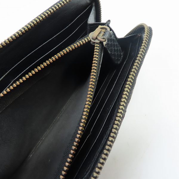 実際に弊社で買取させて頂いたDEAL DESIGN/ディールデザイン ラウンドジップ ウォレット パイソンレザーの画像 5枚目