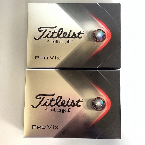 実際に弊社で買取させて頂いた【未使用】Titleist/タイトリスト PRO V1x 2021年モデル ゴルフボール 2ダースの画像 2枚目