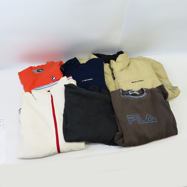 実際に弊社で買取させて頂いた【おまとめ/6点】FILA/フィラ TOMMY HILFIGER/トミーヒルフィガー ダウンベスト/ジャケット/トレーナー/長袖Tシャツ等の画像 1枚目