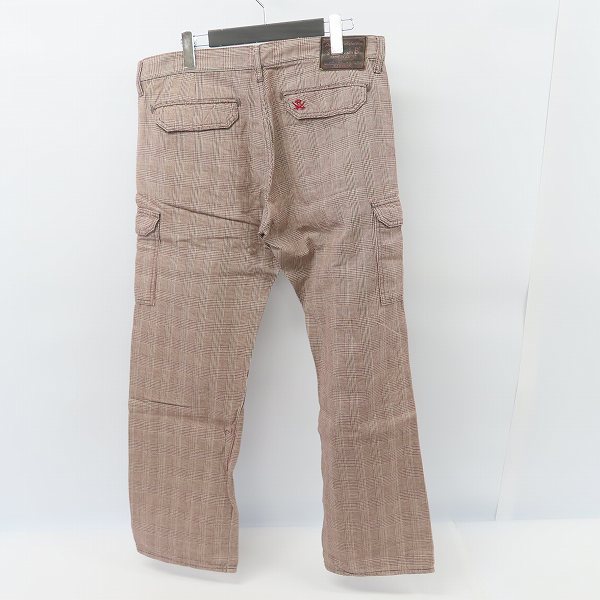 実際に弊社で買取させて頂いたTHE FLAT HEAD/フラットヘッド R.J.B グレンチェック カーゴパンツ 34の画像 2枚目