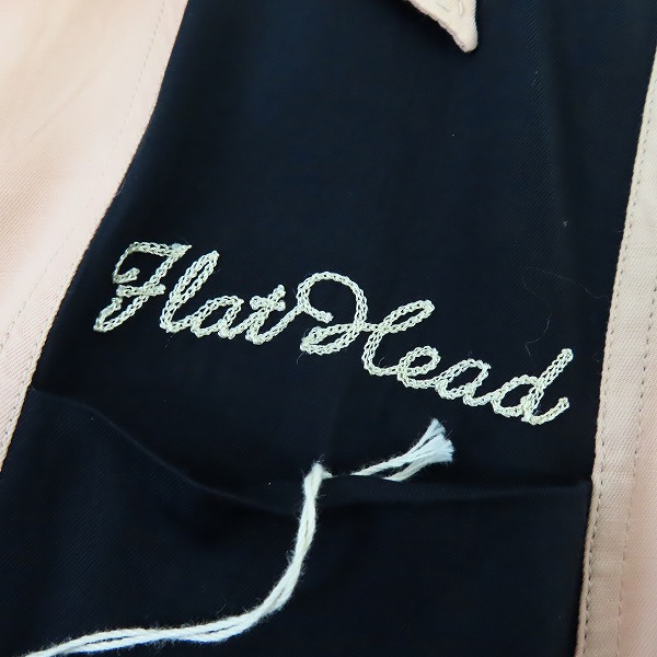 実際に弊社で買取させて頂いた【未使用】FLAT HEAD/フラットヘッド バックロゴ刺繍 半袖 ボタンシャツ F-SRO-003S/38の画像 6枚目