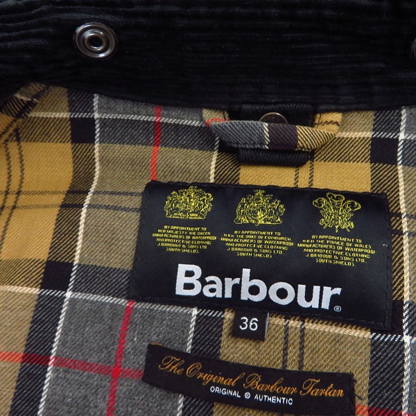 実際に弊社で買取させて頂いたBarbour/バブアー 15AW SL BEDALE WASHED オイルドジャケット/36の画像 3枚目