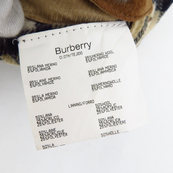 実際に弊社で買取させて頂いたBURBERRY/バーバリー ウールロングジャケット/コート ライトブラウン系の画像 5枚目