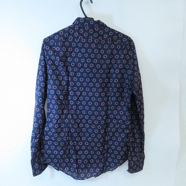 実際に弊社で買取させて頂いたPaul Smith/ポールスミス ドット柄 長袖シャツ ネイビー/Lの画像 1枚目