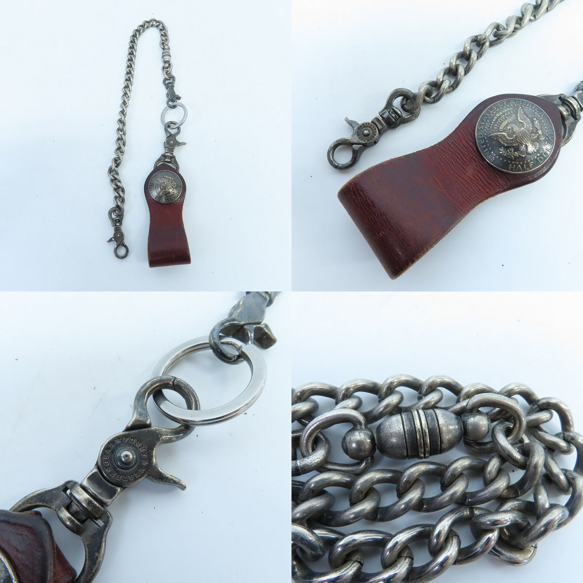 実際に弊社で買取させて頂いたFUNNY/ファニー AMERICAN LATIGO レザー ロングウォレット/長財布 ウォレットチェーン ベルトループ付きの画像 2枚目