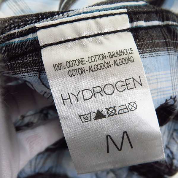 実際に弊社で買取させて頂いたHYDROGEN/ハイドロゲン 花刺繍 ストライプ 半袖シャツ/Mの画像 3枚目