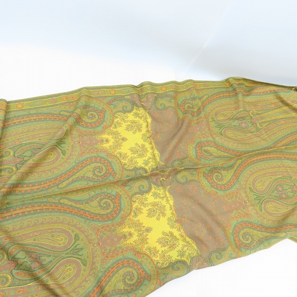 実際に弊社で買取させて頂いたETRO/エトロ ペイズリー柄 シルク混ウールスカーフの画像 2枚目